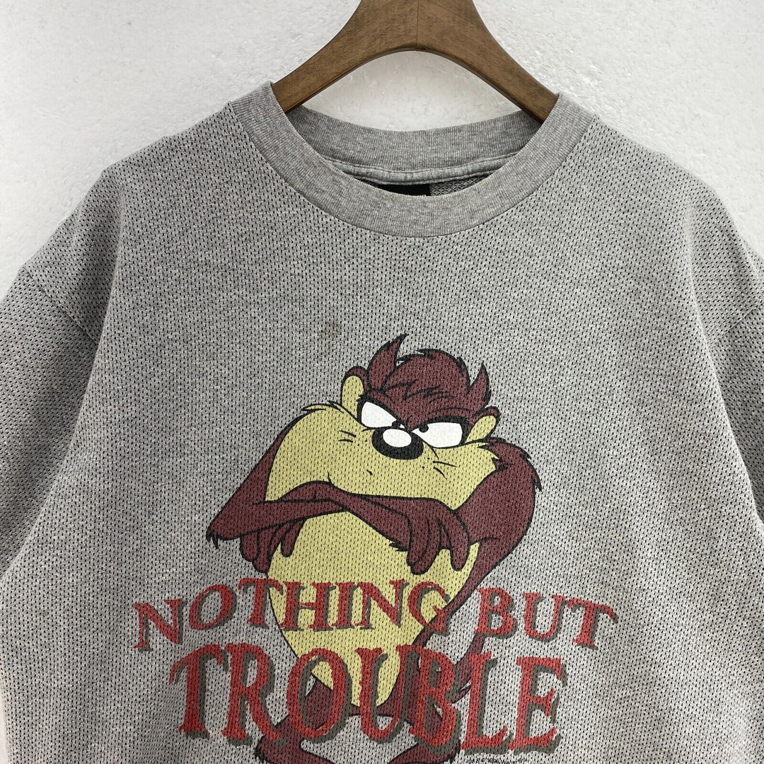 Vintage Tasmanian Devil Nothing But Trouble 1998 Textured T-shirt Size M