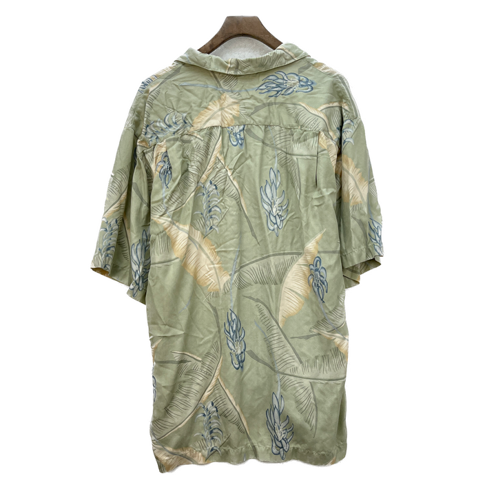Vintage Tommy Bahama Button Up Green Floral Hawaii Shirt Size M