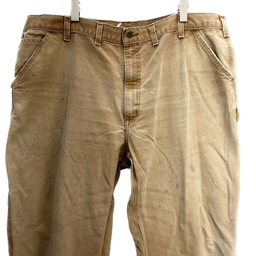 Vintage Carhartt Workwear Beige Canvas Dungaree Fit Pants Size 44 x 32