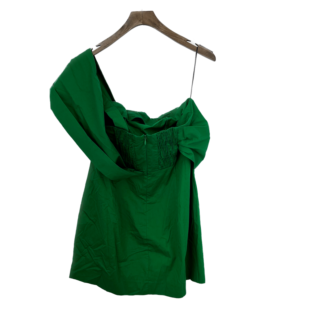 Zara Single Shoulder Strap Green Mini Dress Size L NWT