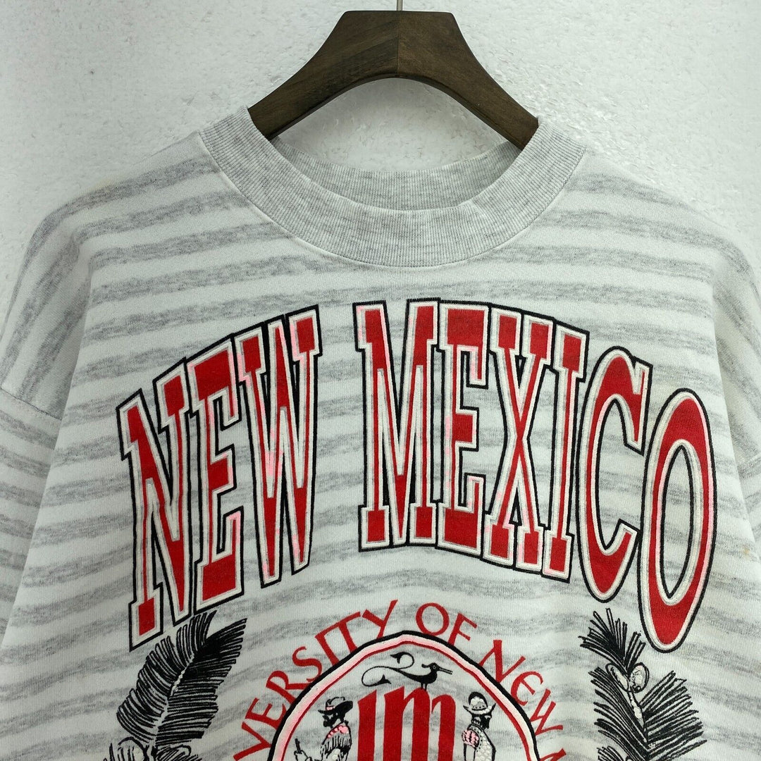 The University Of New Mexico Logo Gray Vintage Sweatshirt Size L Crewneck