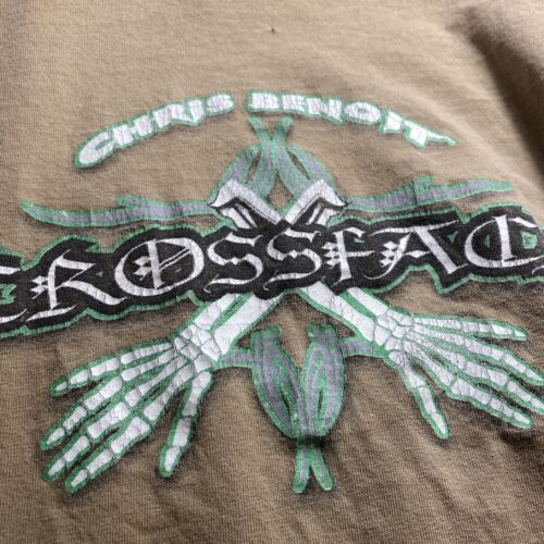 Vintage Crossface Chris Benoit Brown T-shirt Size M