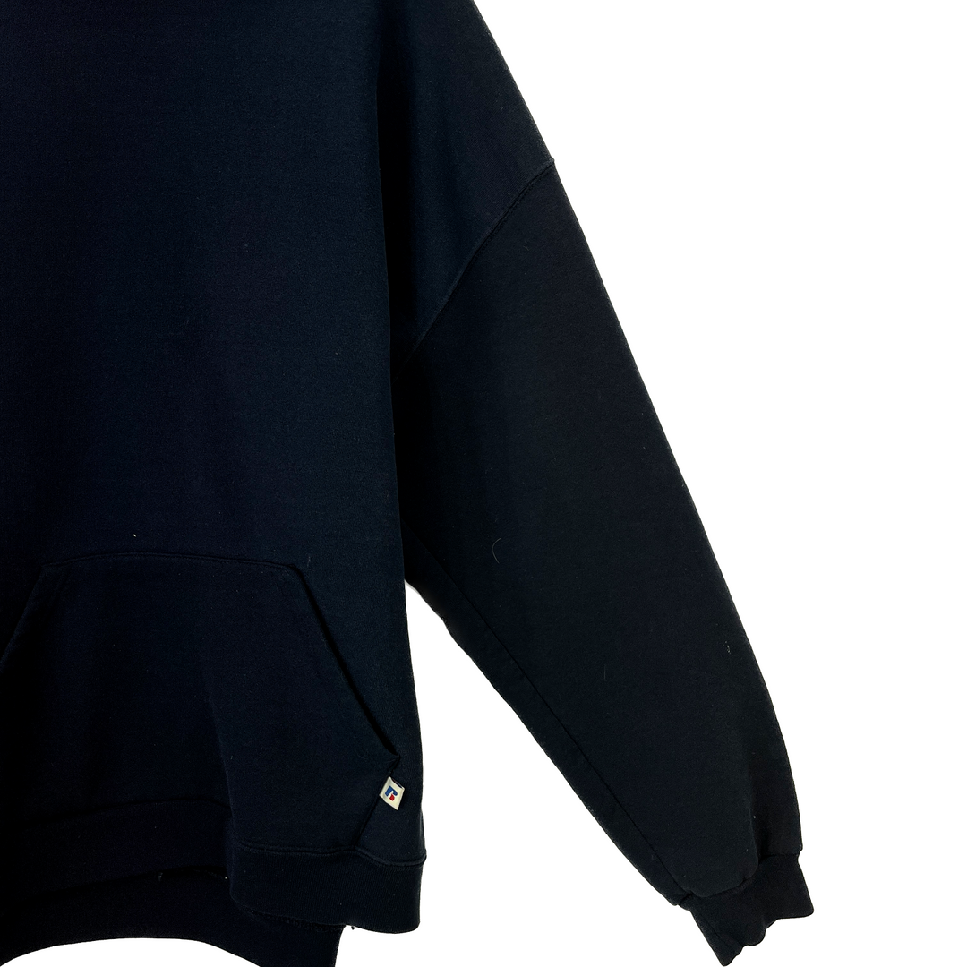 Vintage Russell Athletic Blank Hoodie Navy Blue Pullover Sweatshirt Size XXL