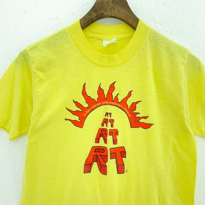 Vintage X-Ray Techs Are Radiant People RT Yellow T-shirt Size XS