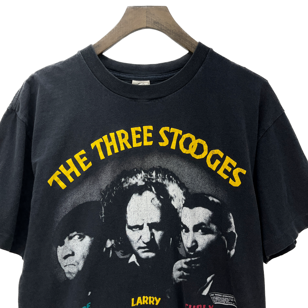 1989 The Three Stooges Movie Promo Vintage T-shirt Size L Black Single Stitch