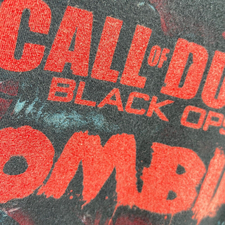 Vintage Call Of Duty Black Ops Zombies Video Game AOP Black T-shirt Size S