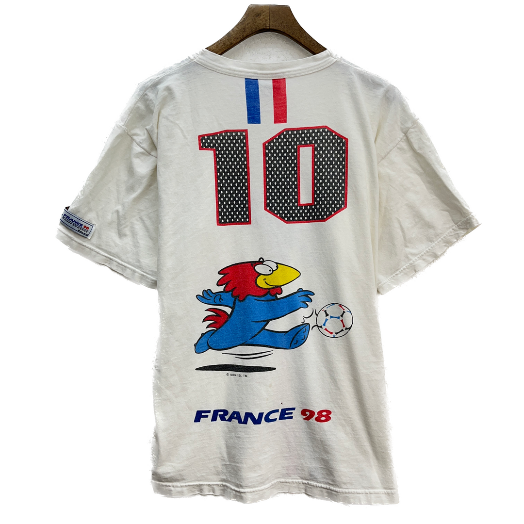 Vintage World Cup France 98 1994 Football White T-shirt Size M