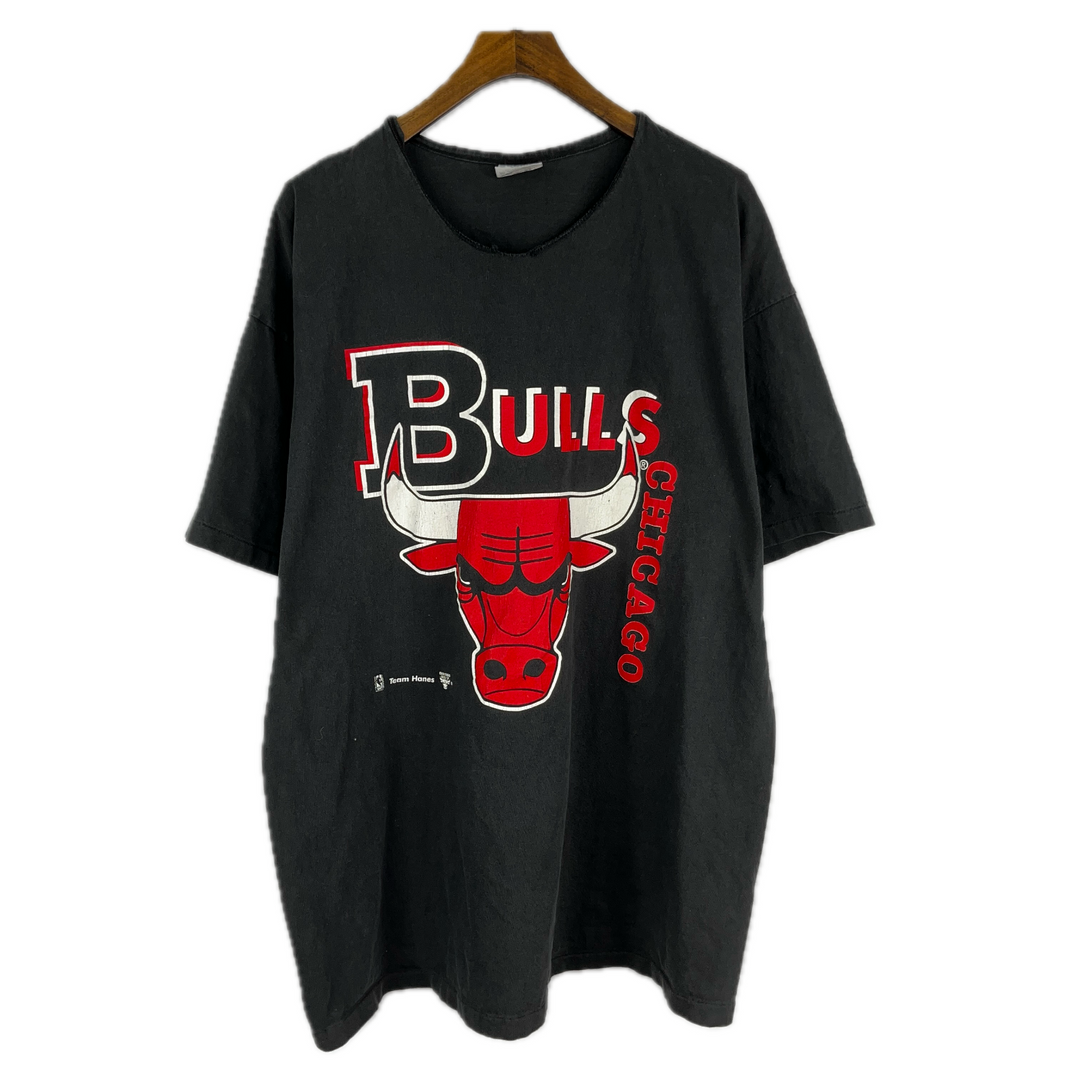 Vintage Chicago Bulls NBA Basketball Graphic T-Shirt Black Size XXL