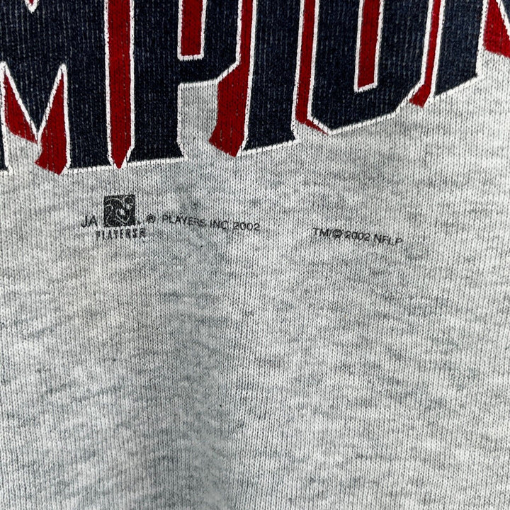 Vintage 2002 New England Patriots Tom Brady Super Bowl Champion Sweatshirt Size L Gray