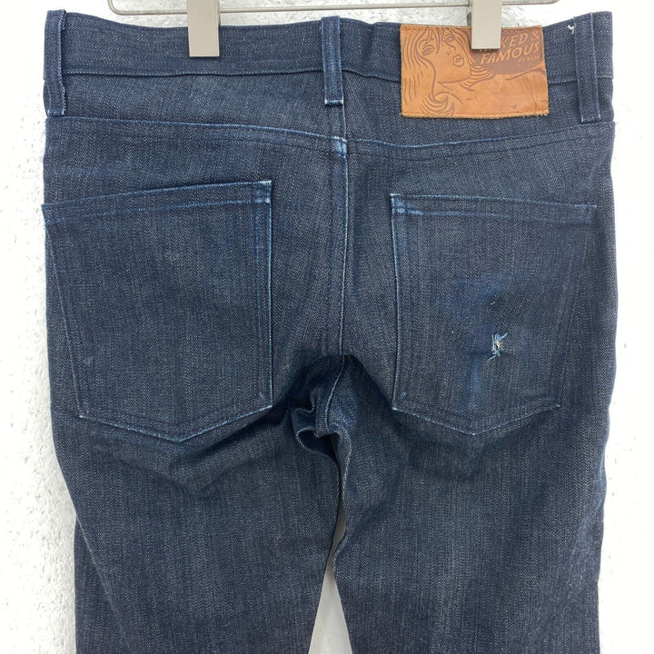 Vintage Naked And Famous Selvage Dark Wash Blue Denim Jeans Size 29