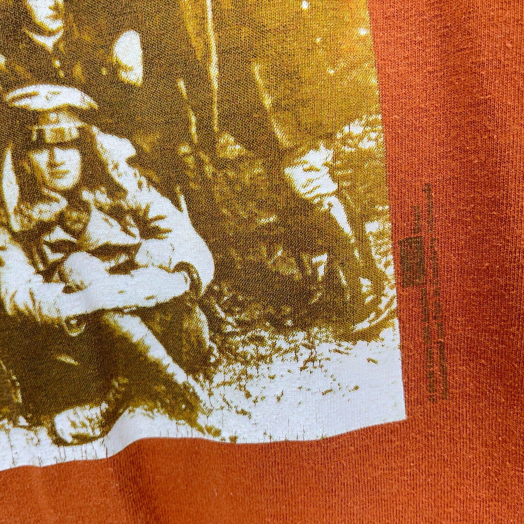Vintage Led Zeppelin English Rock Band Orange T-shirt Size S 90s