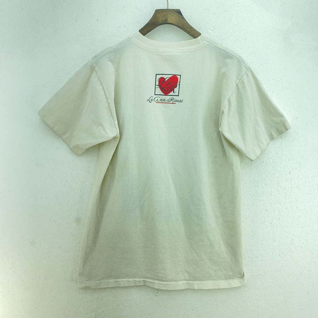 Vintage 1997 Le Ann Rimes Singer White T-shirt Size M Single Stitch