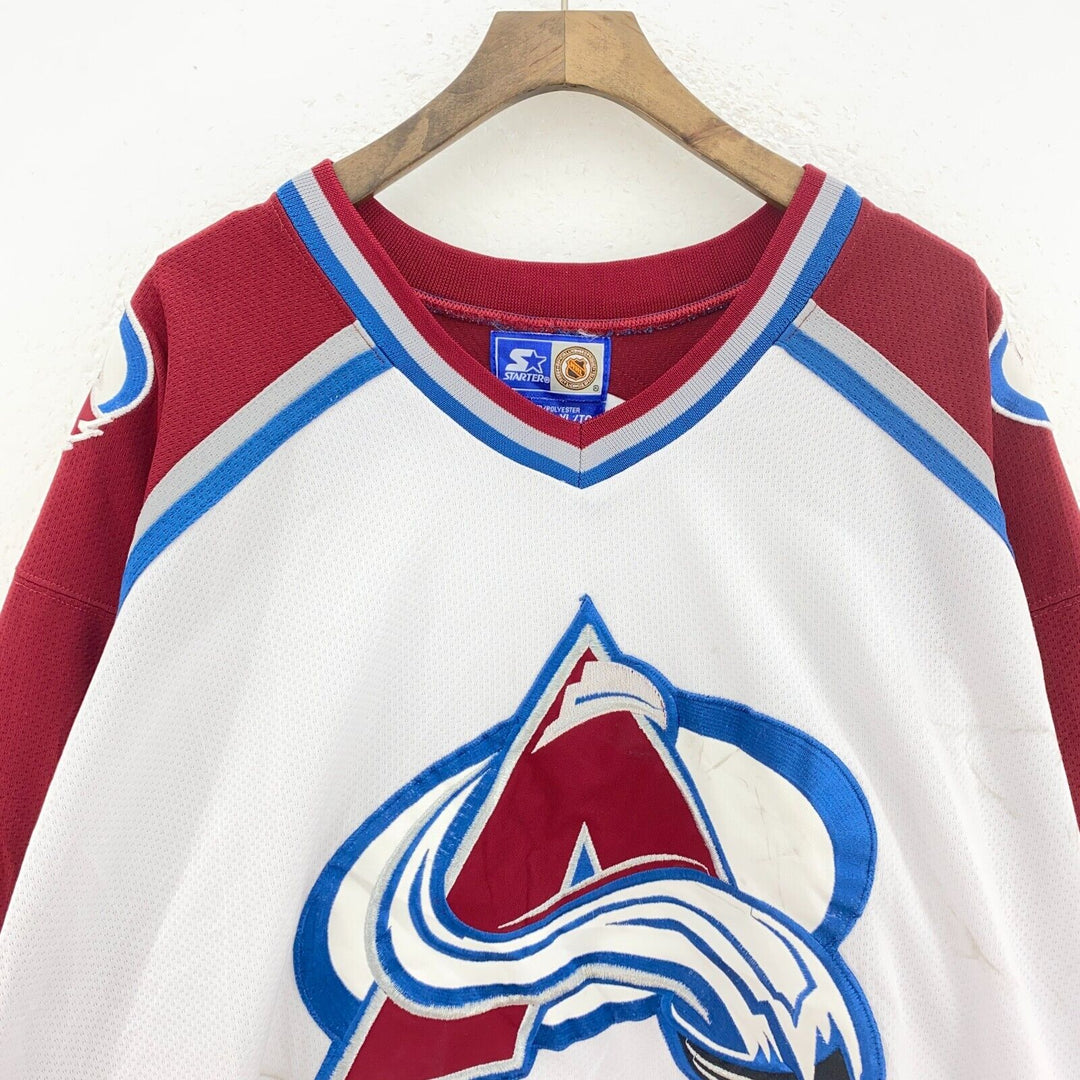 Vintage Starter Colorado Avalanche White NHL Hockey Jersey Size XL