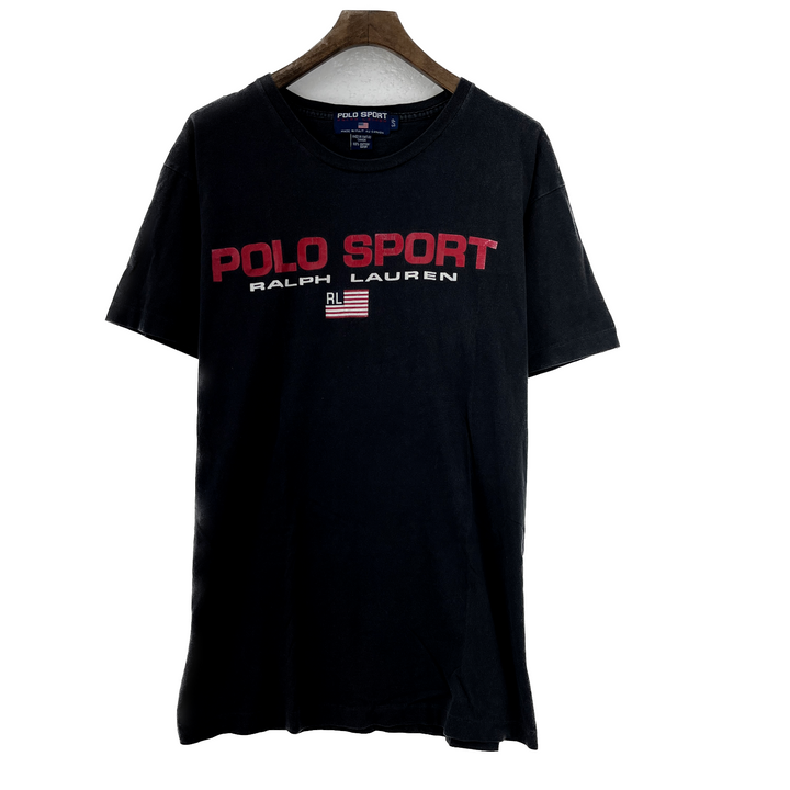 Vintage Polo Sport Ralph Lauren Black Light T-Shirt Size S Made In Canada