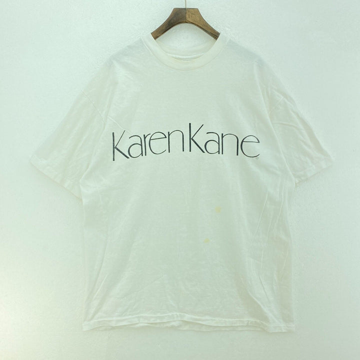 Karen Kane Fashion Designer Logo Vintage White T-shirt Size XL