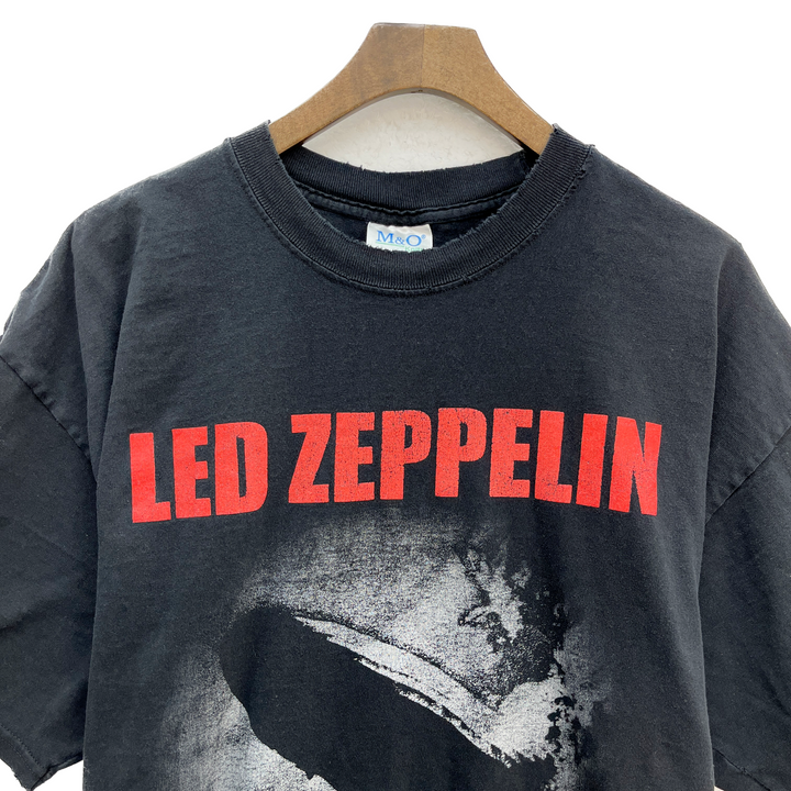 Vintage Led Zeppelin Graphic Print Rock Band Black T-shirt Size XL
