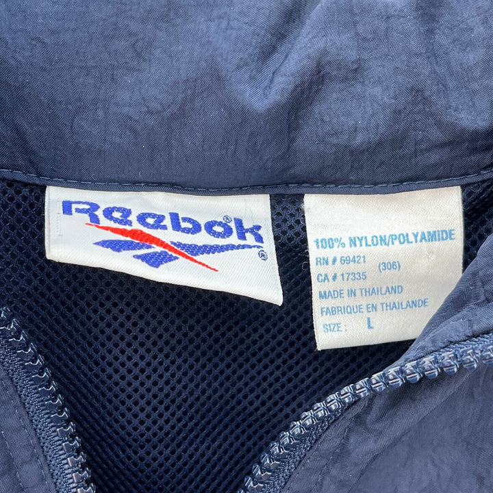 Vintage Reebok Logo Full Zip Navy Blue Lightweight Jacket Size L