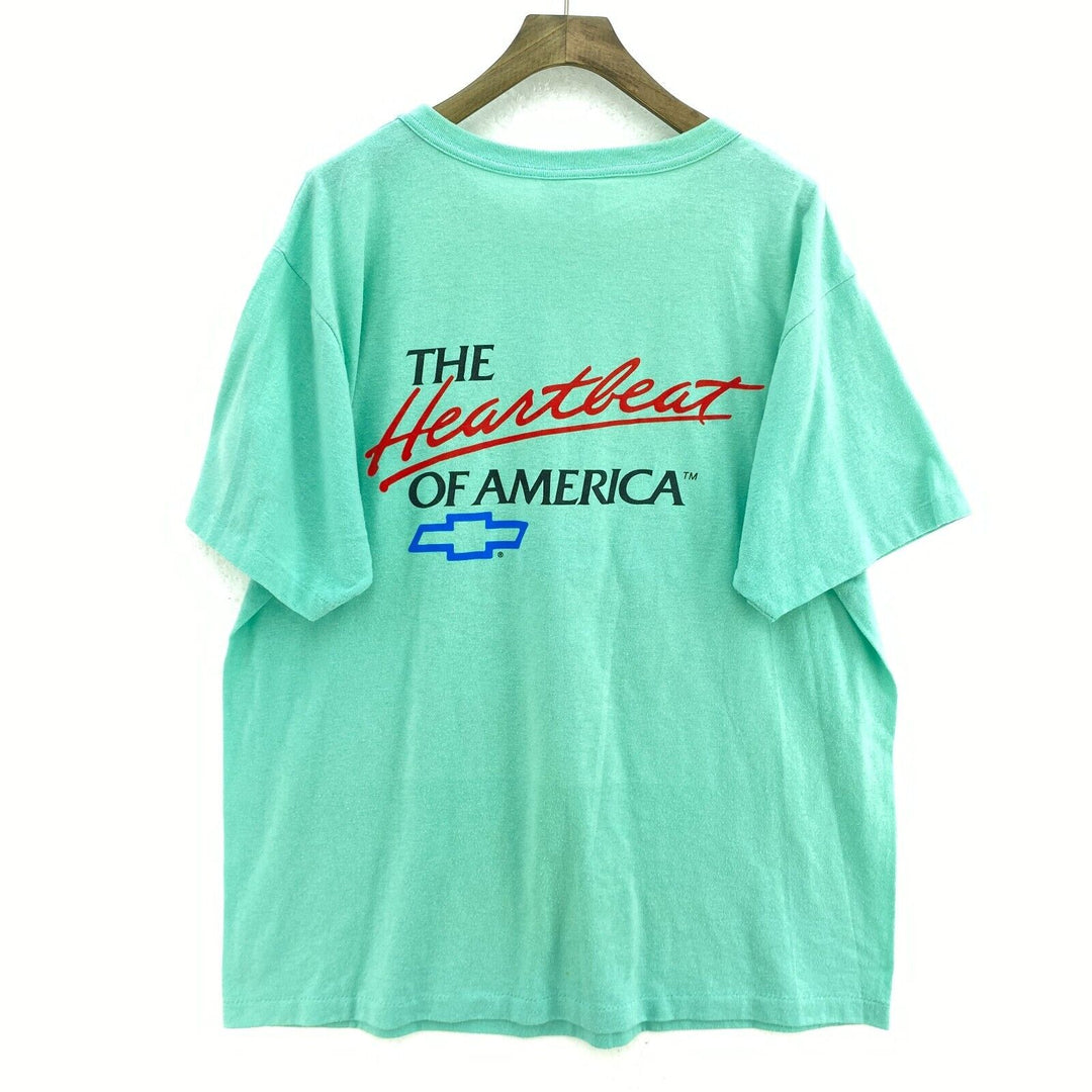 Vintage The Heartbeat Of America Green Corvette T-shirt Size XL