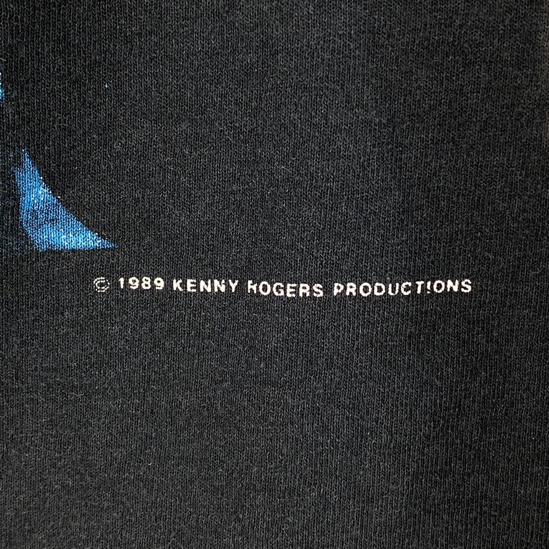 Vintage 1989 Kenny Rogers Vintage Black T-shirt Size M Graphic Print