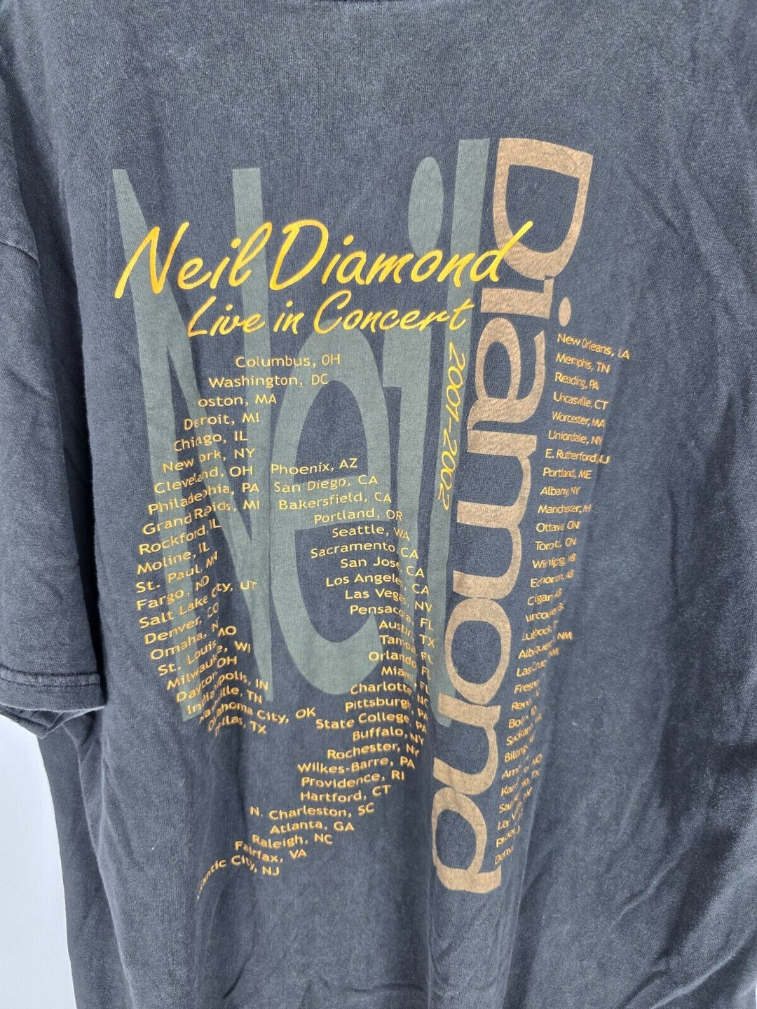 Vintage Black 2001 Neil Diamond Tour T-shirt Men's XL