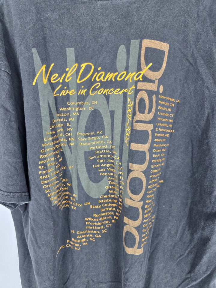 Vintage Black 2001 Neil Diamond Tour T-shirt Men's XL