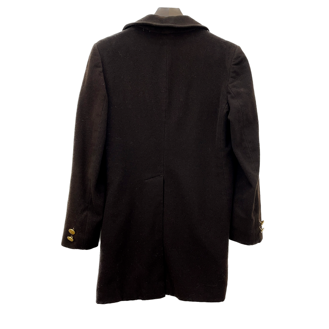Women's Vintage Burberrys Wool Pea Coat Jacket Size M Brown Made in England