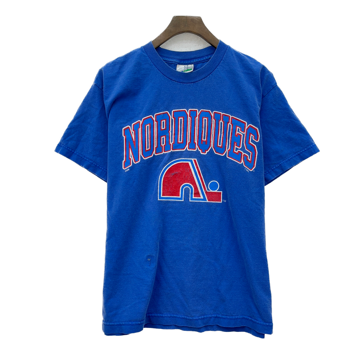 Vintage Quebec Nordiques NHL Hockey Blue T-shirt Size S