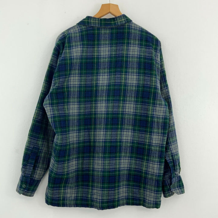 Vintage Plaid Shirt Size L 90s Blue Green