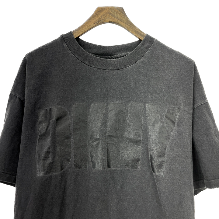 DKNY Jeans Big Graphic Spellout Black T-shirt Size