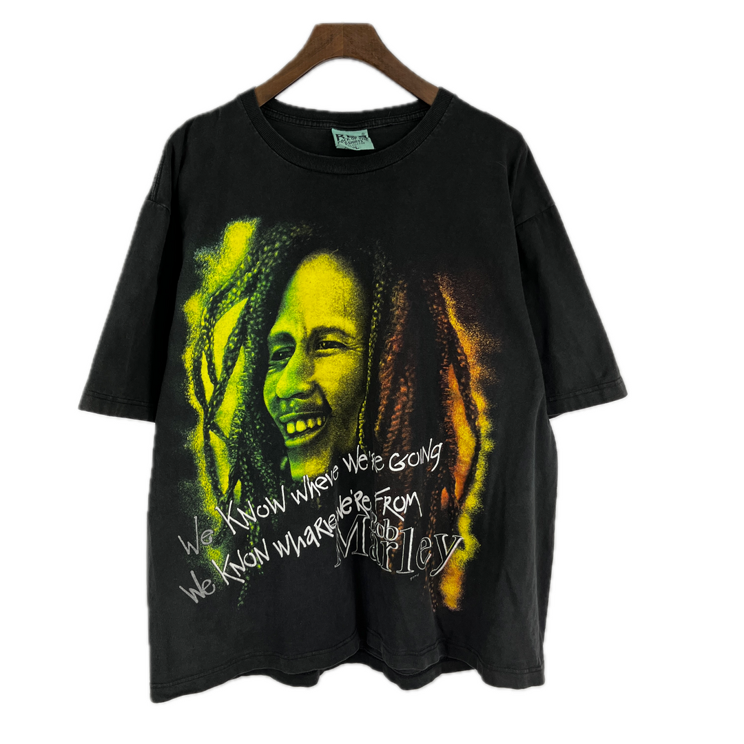 Bob Marley T-shirt | Vintage 90s Reggae Music Rasta Black VTG