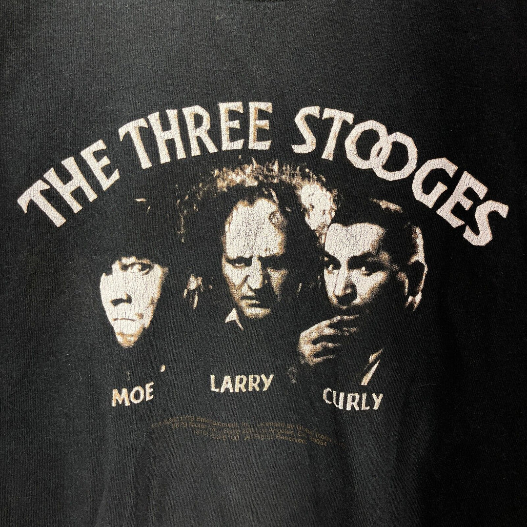 Vintage The Three Stooges Comedy Moe Larry Curly 2001 Black T-shirt Size L