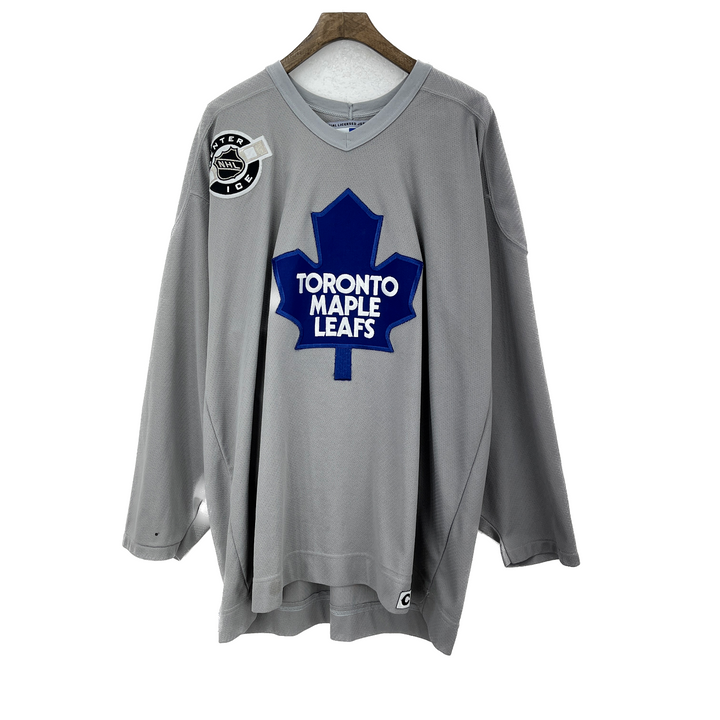 Vintage CCM Toronto Maple Leafs NHL Gray V-Neck Jersey Size XL