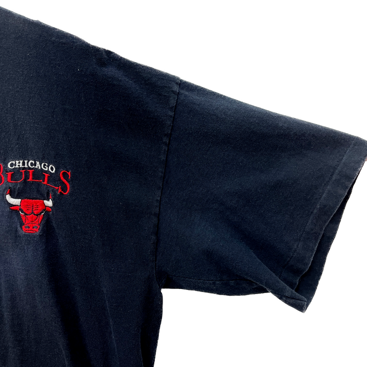 Vintage Chicago Bulls NBA Logo Black T-shirt Size L