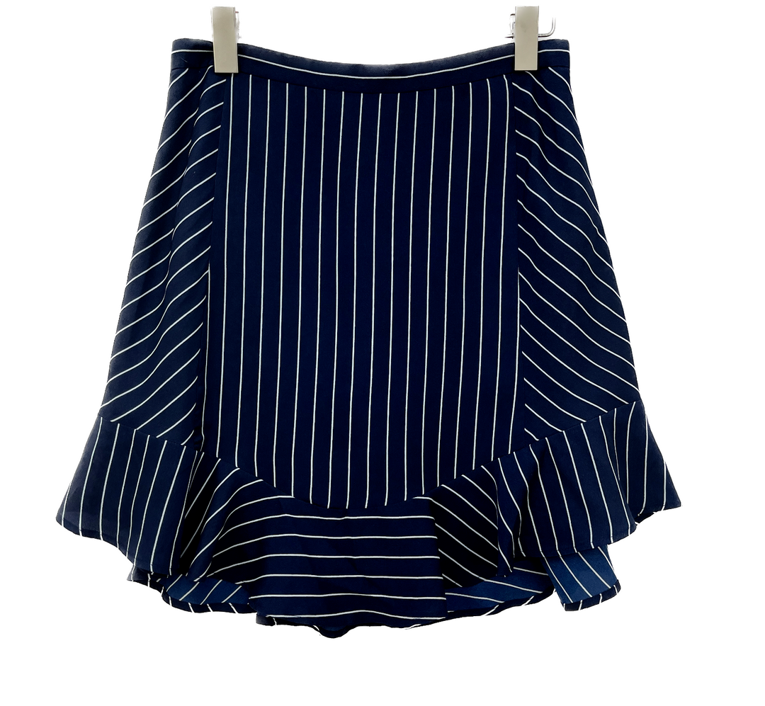 J.Crew Navy Blue Striped Flared Skirt Size 2