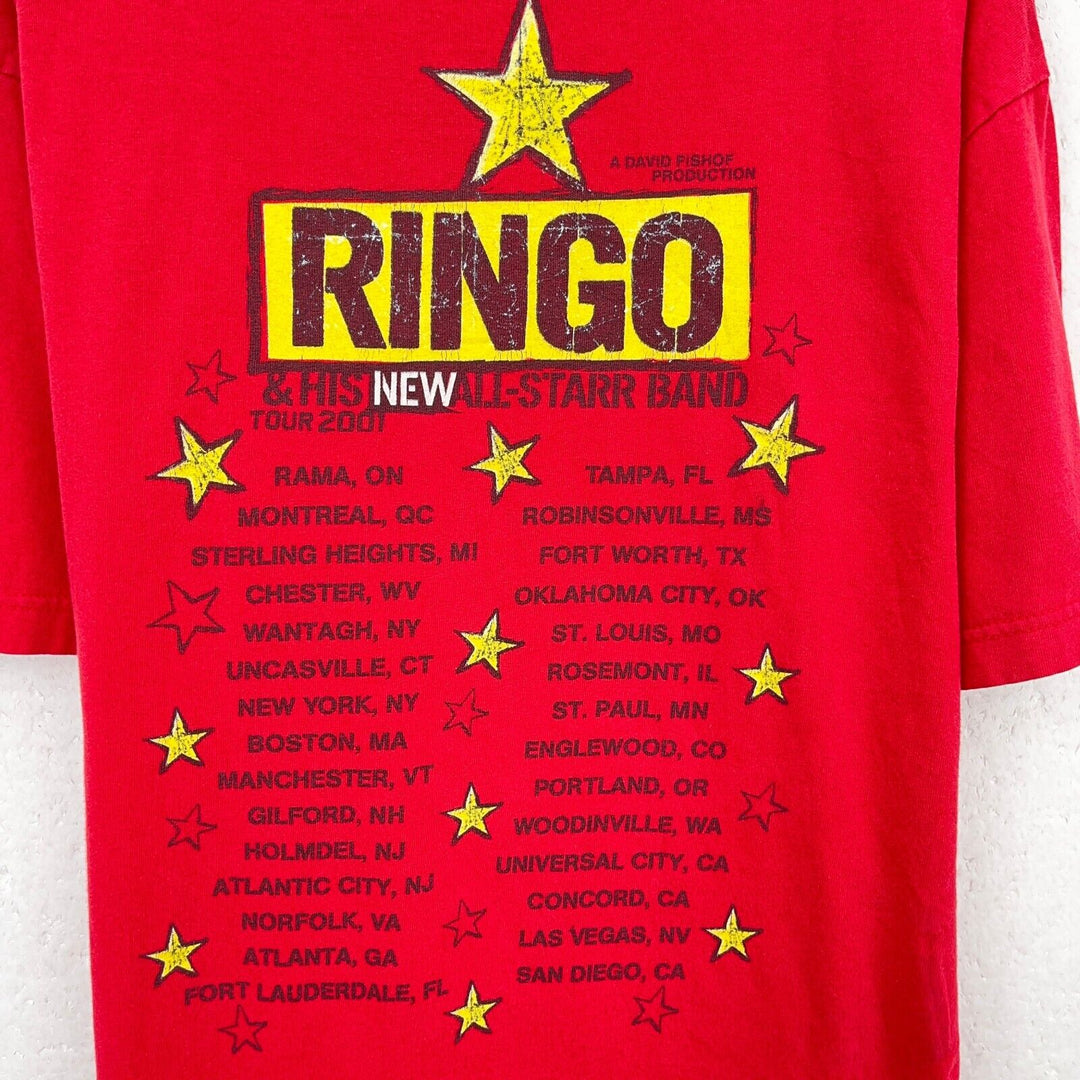 Vintage Ringo Starr His New All Star Band Red T-shirt Size XL