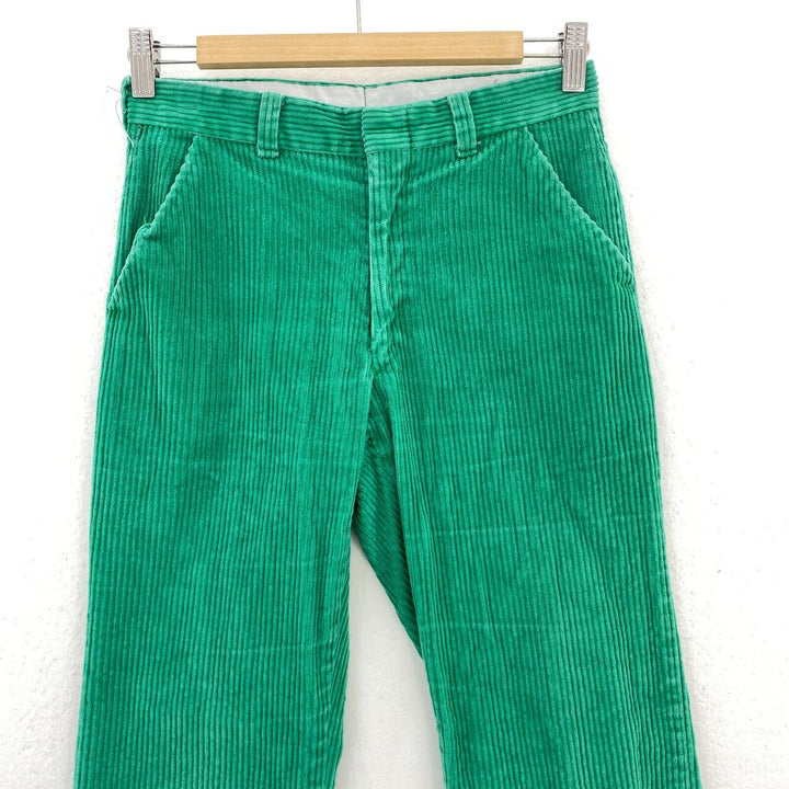 Vintage Green Corduroy Women's Pant Straight Leg Low Rise Size 26