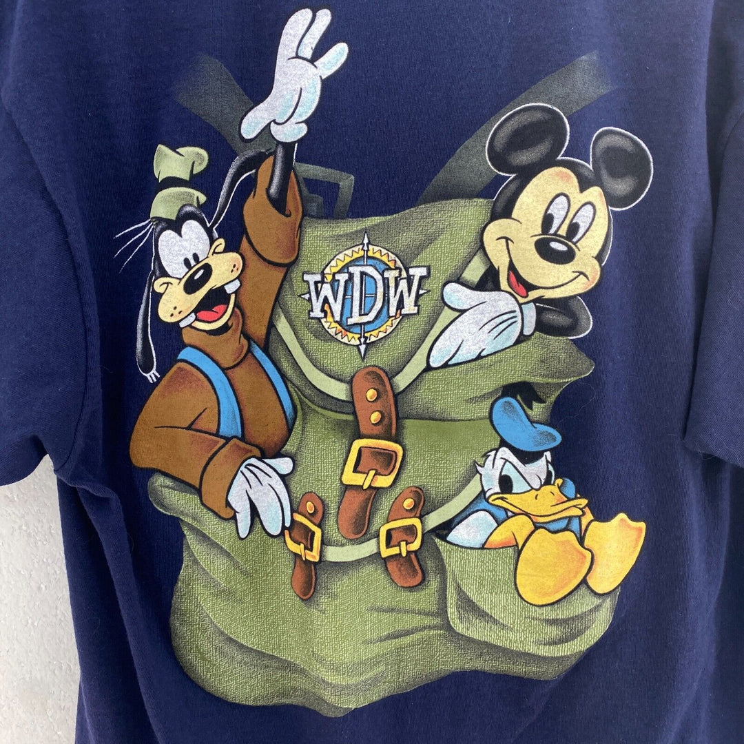 Walt Disney World Logo Mickey Mouse Navy Blue T-shirt Size M