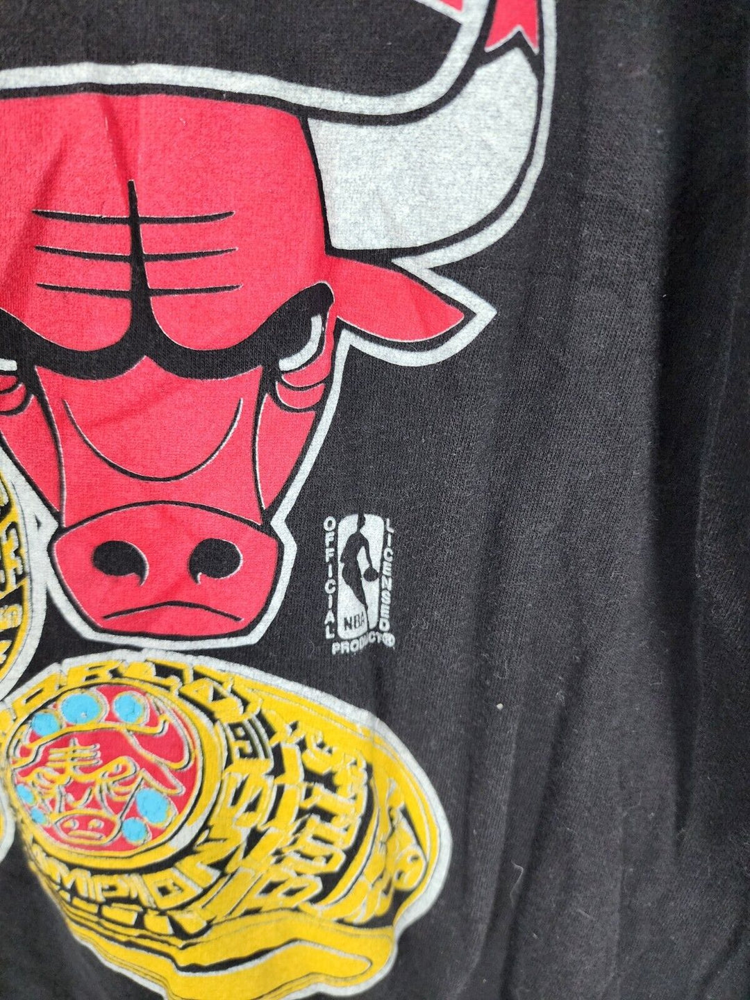 Vintage Chicago Bulls "3-Peat" T-Shirt Black Size XL