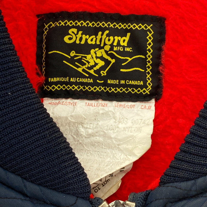 Stratford Navy Blue Full Zip Fleece Lined Vintage Vest Jacket Size M