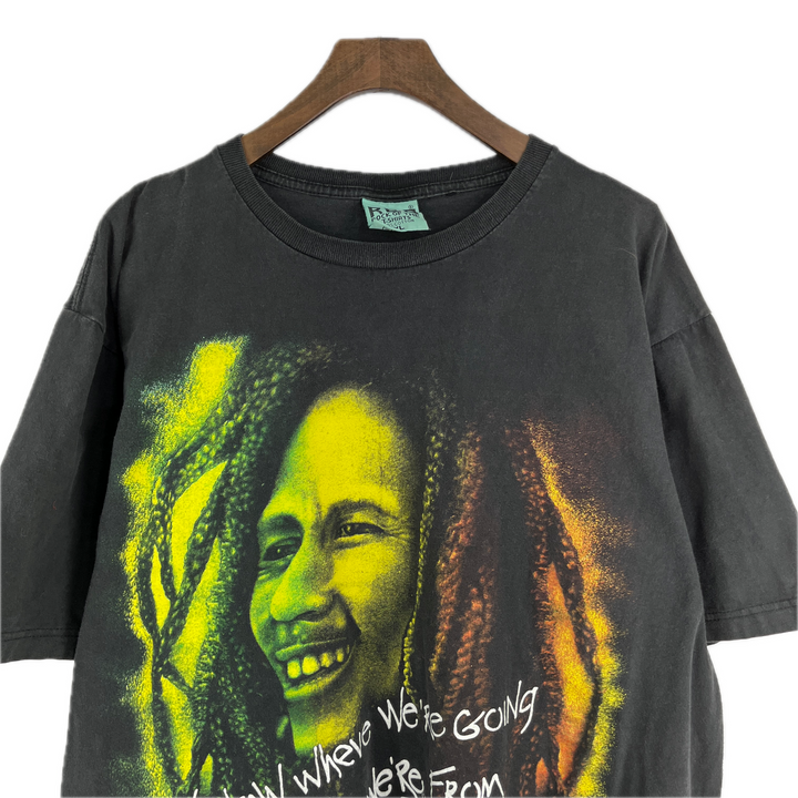 Bob Marley T-shirt | Vintage 90s Reggae Music Rasta Black VTG