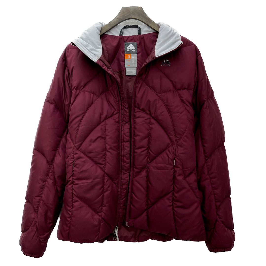 Nike ACG Women's Quilted Full Zip Puffer Jacket Size M Burgundy