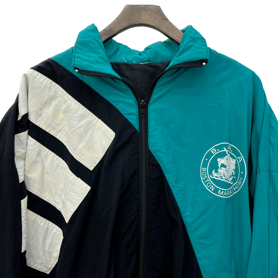 Adidas B. A. A. Boston Marathon Vintage Windbreaker Track Jacket Size M Blue 90s