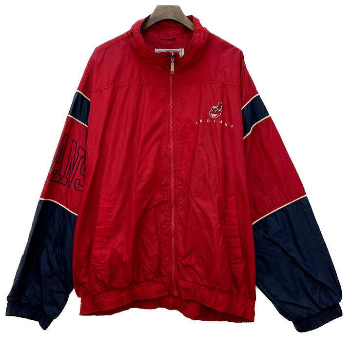Vintage Starter Cleveland Indians Baseball Windbreaker Jacket Red Size XL MLB
