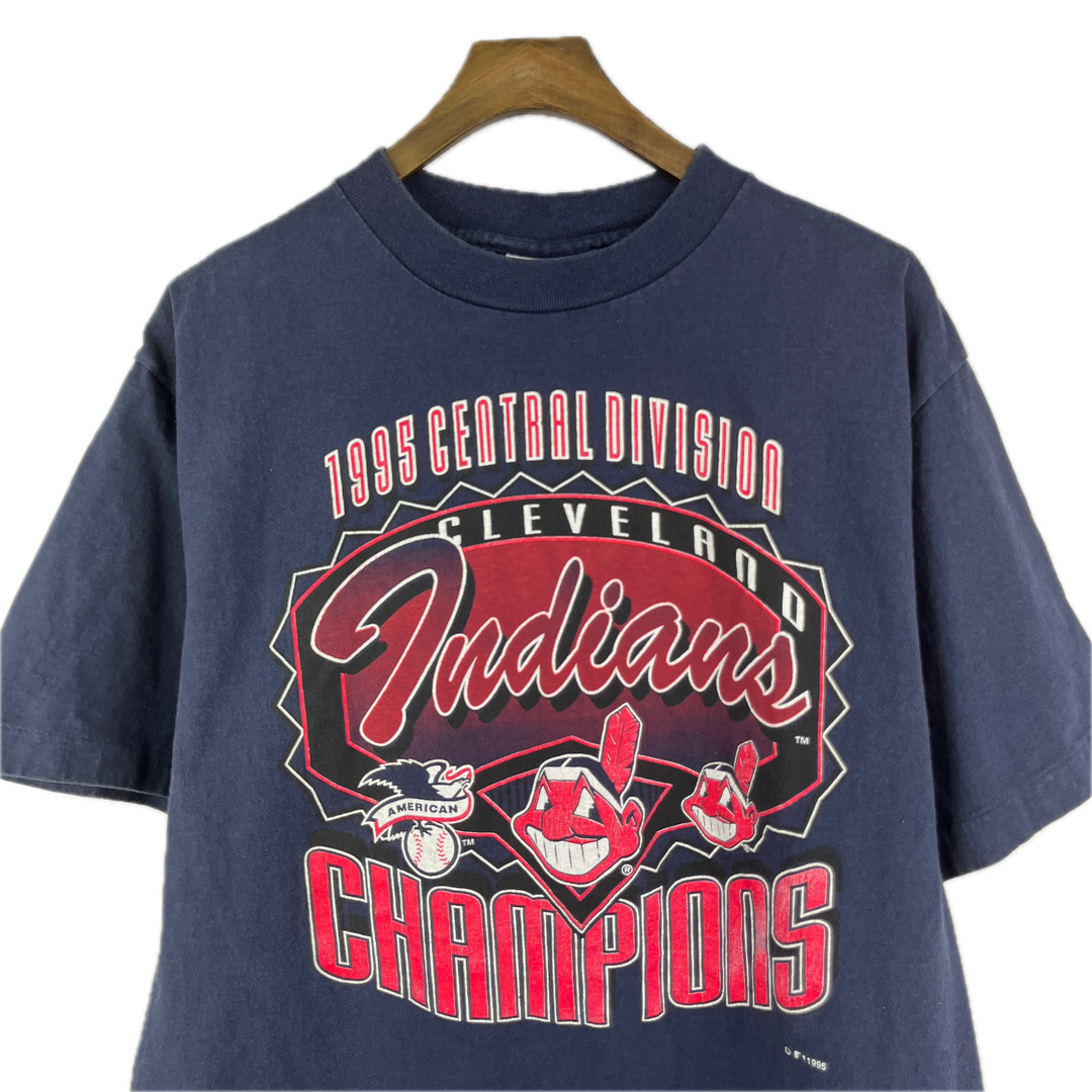 Vintage Cleveland Indians 1995 Central Division Champions T-shirt Size M