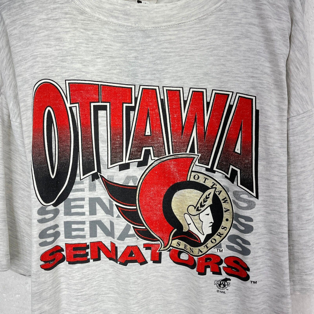Vintage Ottawa Senators NHL NHL Hockey Gray T-shirt Size XL