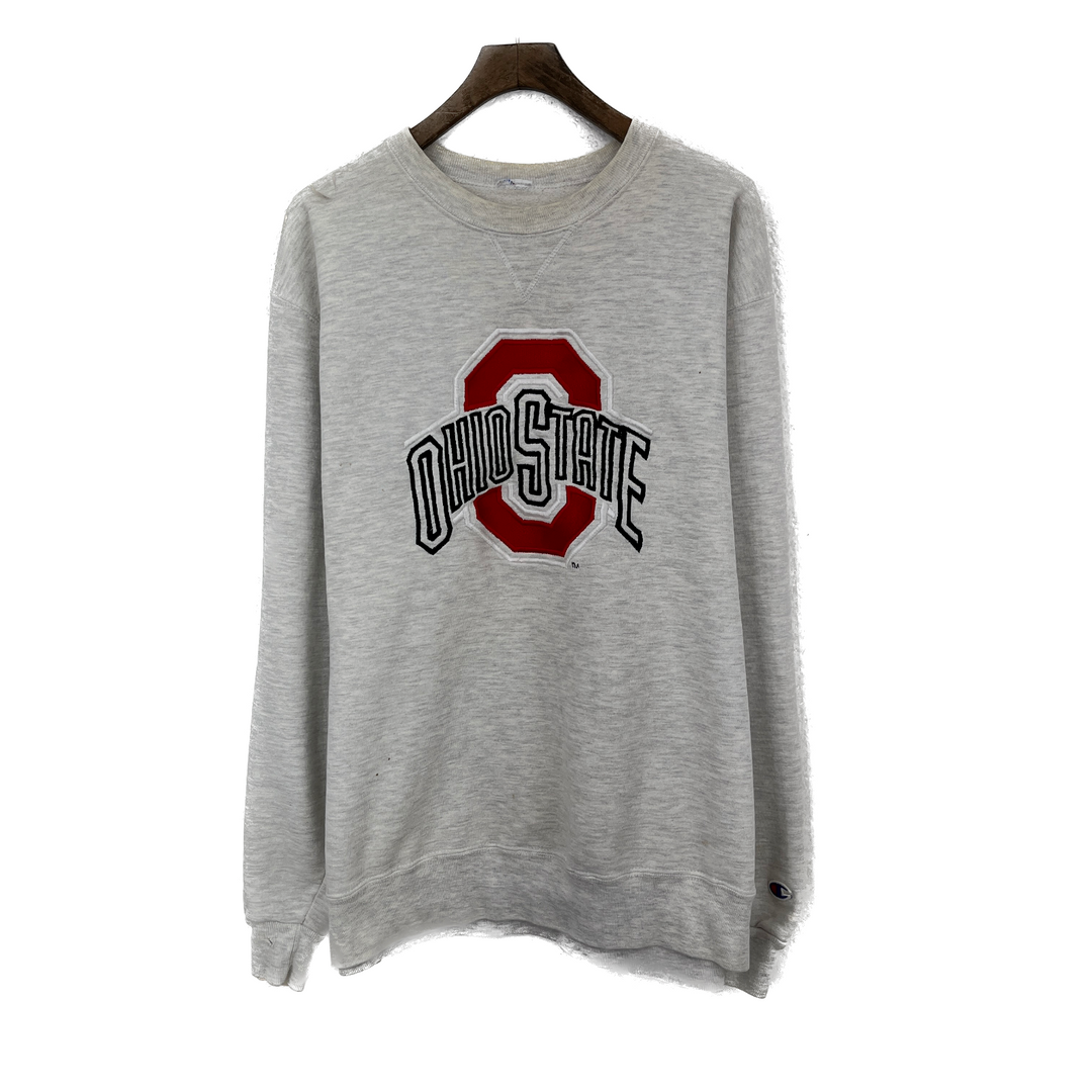 Vintage Ohio State Buckeyes NCAA Football Gray Sweatshirt Size L