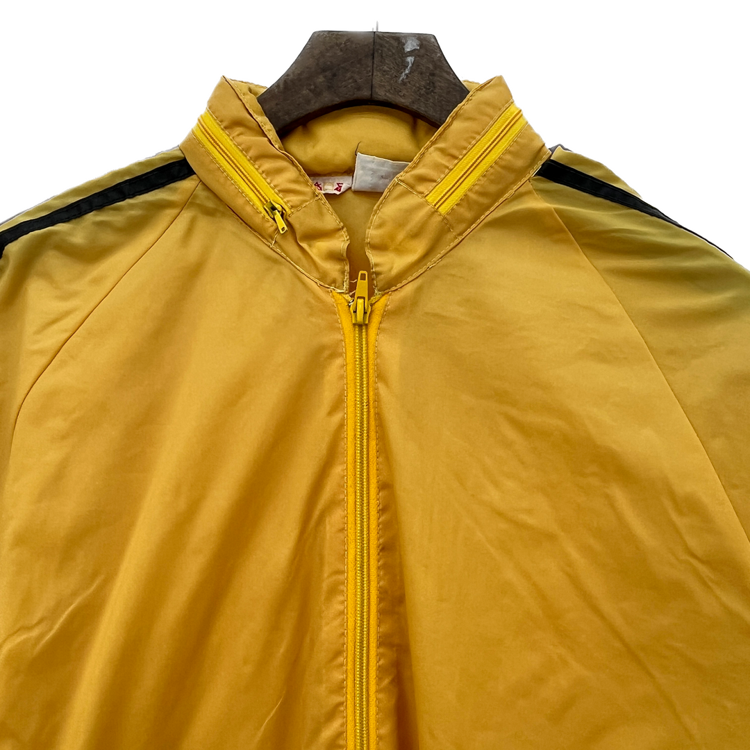 Vintage Adidas 3 Stripe Yellow Full Zip Light Jacket Size M
