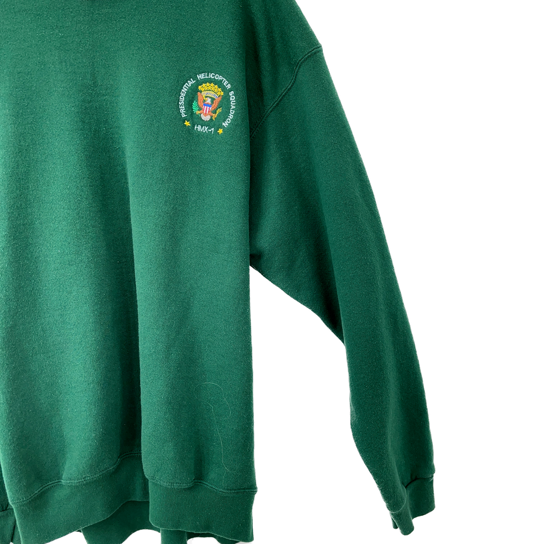 Vintage Presidential Helicopter Squadron Green Pullover Sweatshirt XL
