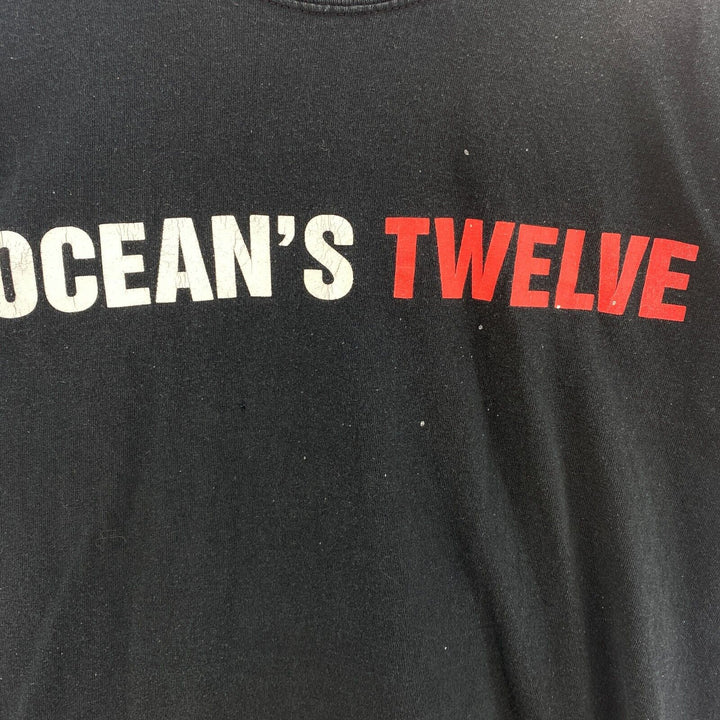 Vintage Ocean's Twelve Movie Black T-shirt Size L Tee Crew Neck