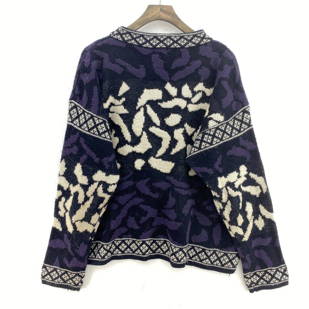 Vintage Mexx Geometric Print Purple Crewneck Sweater Size S